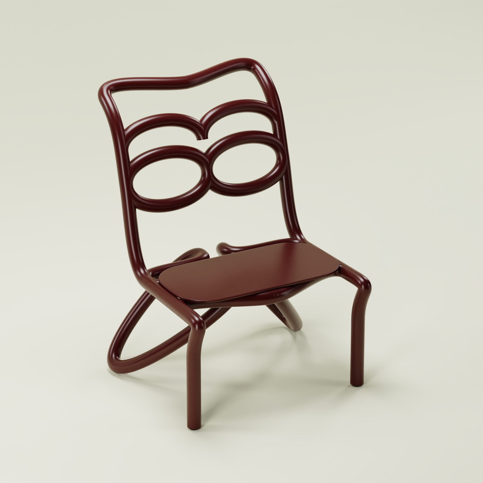 OJU Chair with eye-inspired ergonomic design and minimalist metal frame