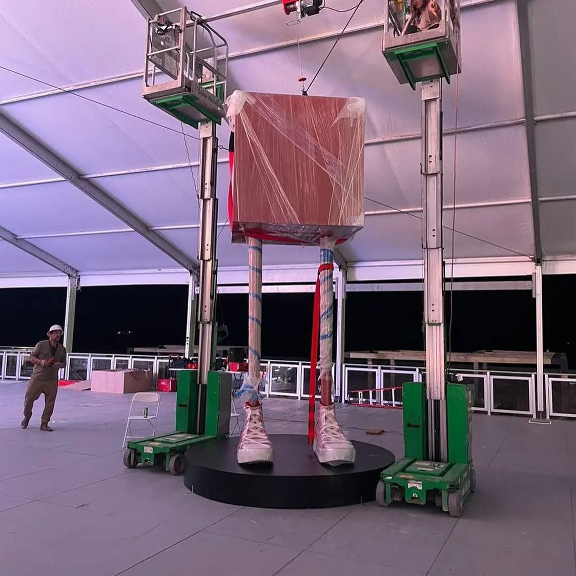 The Migrant art installation at Scope Art Show Miami featuring CGI design by Seun Design